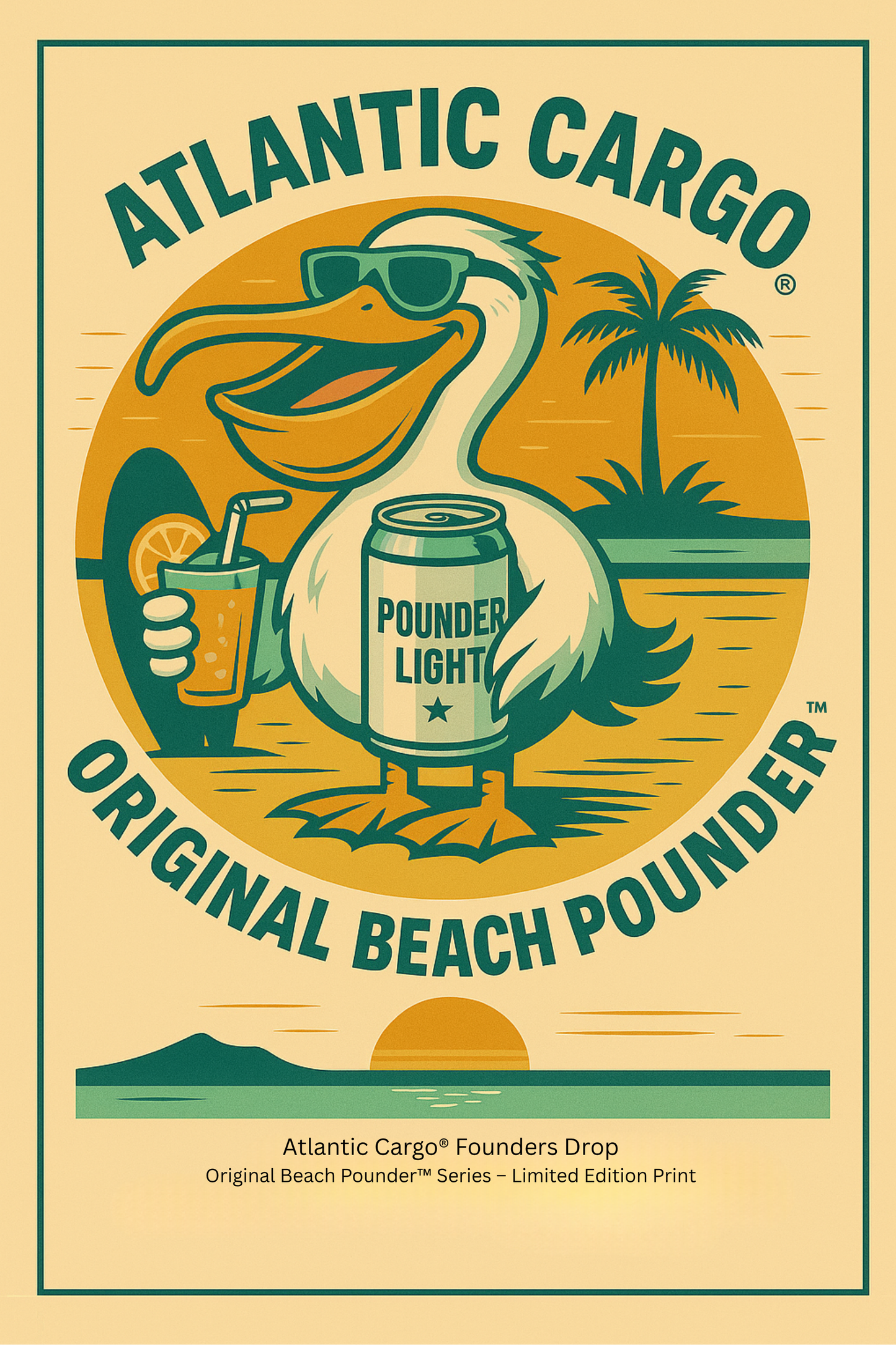 Founders Drop - Pelican Beach Pounder Poster (12"×18")
